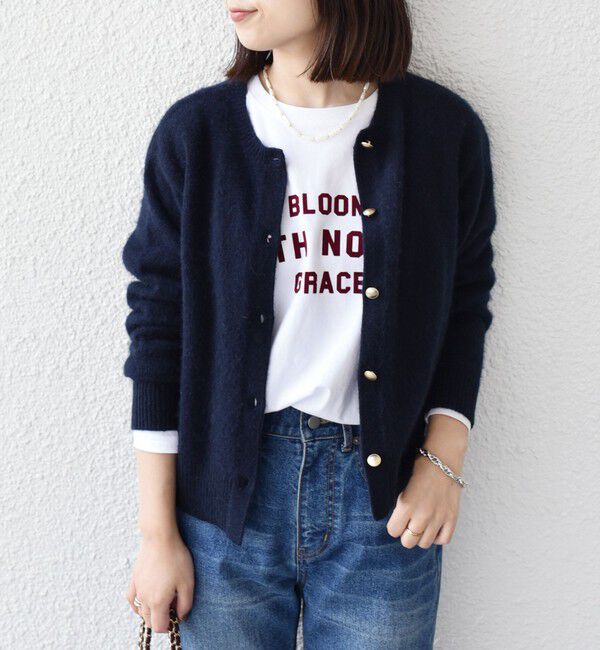 SHIPS Colors 「SHIPS Colors:〈洗濯機可能〉フロッキー プリント ロゴTシャツ（ロンT）◇」|Tシャツ・カットソー|