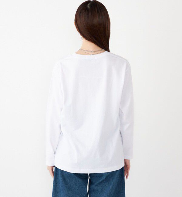 SHIPS Colors 「SHIPS Colors:〈洗濯機可能〉フロッキー プリント ロゴTシャツ（ロンT）◇」|Tシャツ・カットソー|