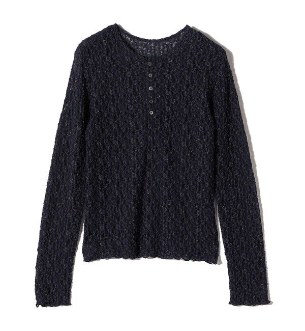 SHIPS for women「〈手洗い可能〉ラッセル レース ヘンリー ネック 2WAY プルオーバー」|Tシャツ・カットソー|