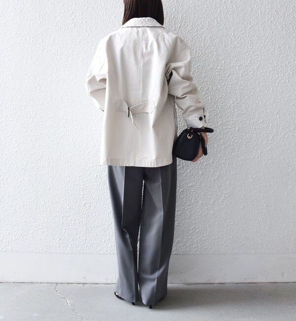 SHIPS any「SHIPS any:〈洗濯機可能〉コットン レース 切替 ミリタリー ジャケット ブルゾン」|ブルゾン・スタジャン|