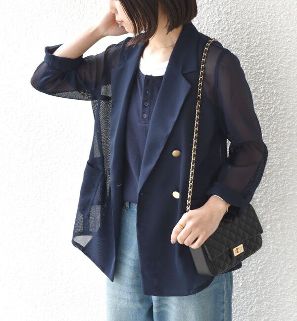 SHIPS Colors 「SHIPS Colors:〈手洗い可能〉メッシュ テーラード ジャケット」|テーラードジャケット|