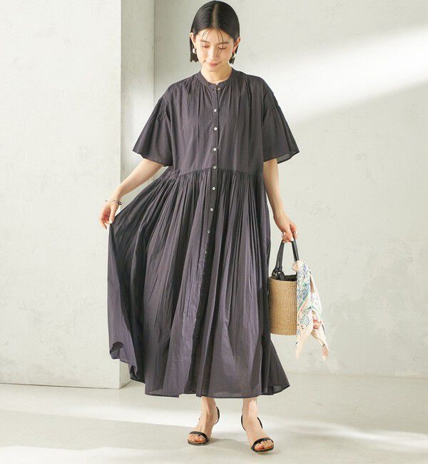 SHIPS for women「《予約》【SHIPS別注】Fanaka:〈手洗い可能〉ストライプ ドビー 羽織 ワンピース」|ワンピース|