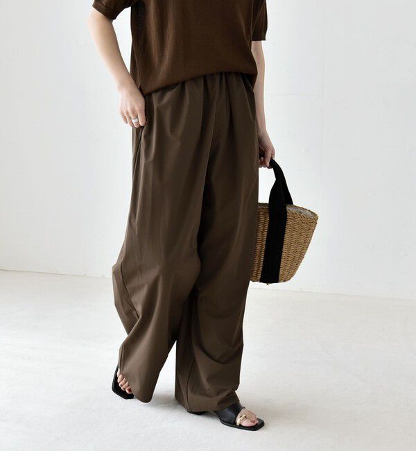 quaranciel「《予約》quaranciel:〈接触冷感/UVカット/撥水加工〉ラッシュガード ギャザー ワイド イージー パンツ」|その他|