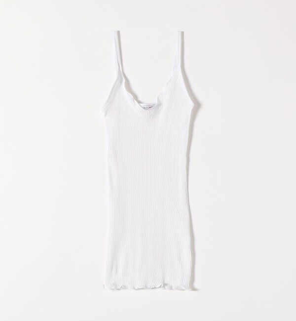 SHIPS any「BASIC COTTON:〈洗濯機可能〉フリル リブ キャミソール」|キャミソール|ホワイト