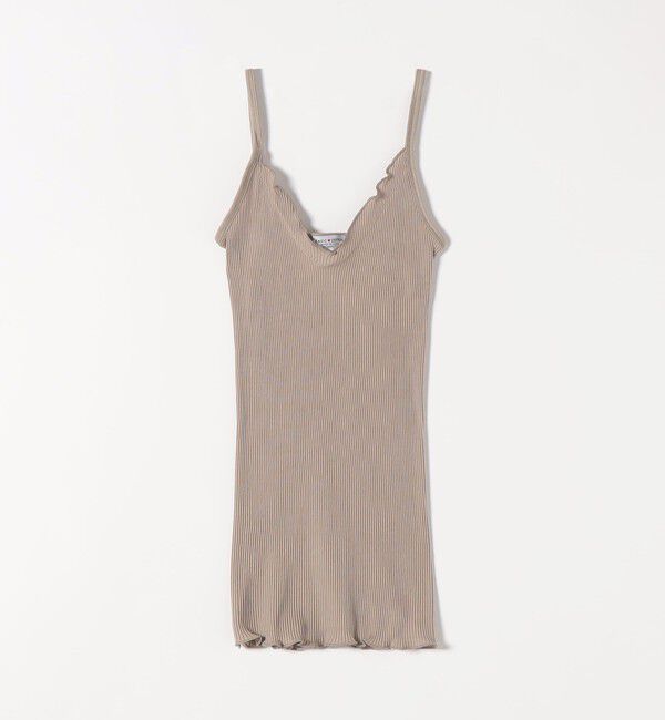 SHIPS any「BASIC COTTON:〈洗濯機可能〉フリル リブ キャミソール」|キャミソール|ベージュ
