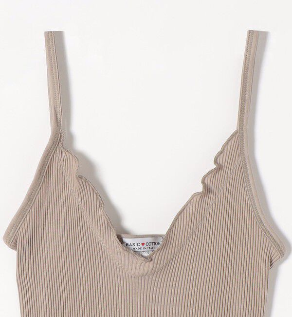 SHIPS any「BASIC COTTON:〈洗濯機可能〉フリル リブ キャミソール」|キャミソール|