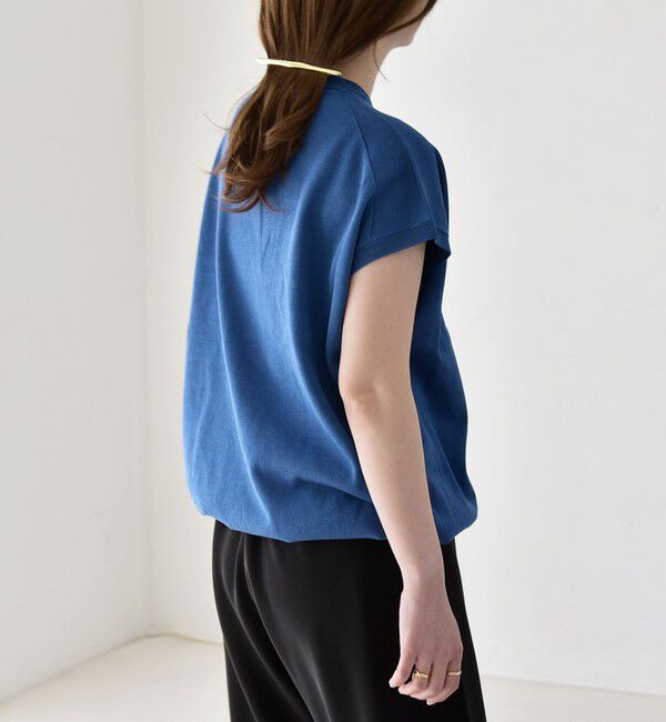 quaranciel「《予約》quaranciel:〈手洗い可能〉ドロスト フレンチスリーブ シアー ニット プルオーバー」|ニット・セーター|