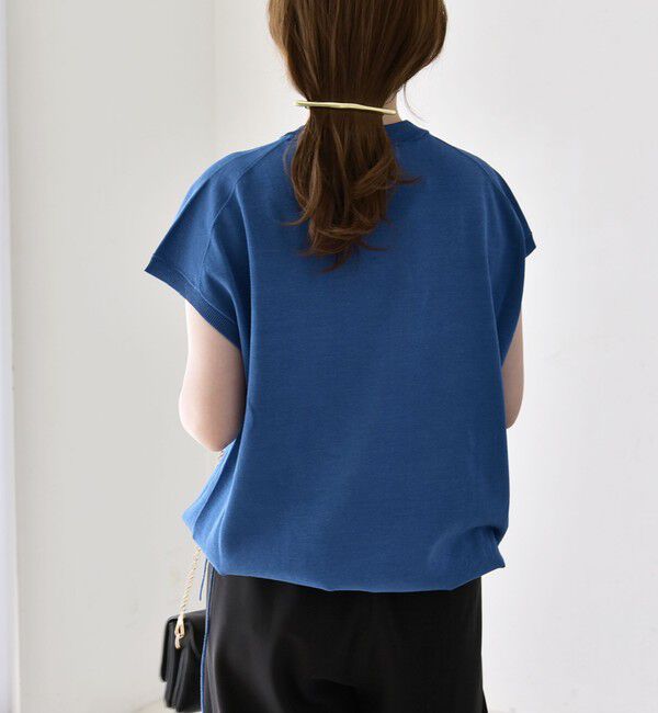 quaranciel「《予約》quaranciel:〈手洗い可能〉ドロスト フレンチスリーブ シアー ニット プルオーバー」|ニット・セーター|