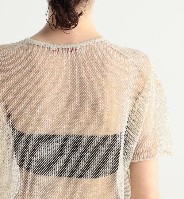 BACCA「【WEB先行予約】オーロラフィルム リネンハーフスリーブニット」|ニット・セーター|