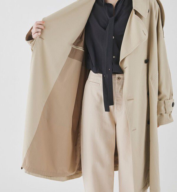 GALERIE VIE「ノンマーセライズドコットンギャバジン ボリュームトレンチコート」|トレンチコート|
