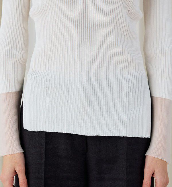 DES PRES「コットンアセテートリブ ビルドネックプルオーバー」|ニット・セーター|