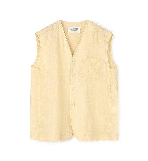 MACPHEE「ラミーソリッド Vネックジレ」|ベスト・ジレ|43 ベージュ