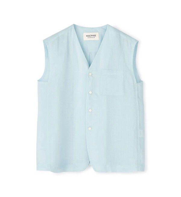 MACPHEE「ラミーソリッド Vネックジレ」|ベスト・ジレ|61 ライトブルー