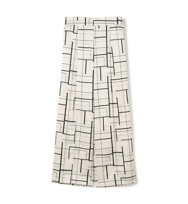 DES PRES「 ウィンドウフレームプリント タックセミワイドパンツ」|その他|18 ホワイト系