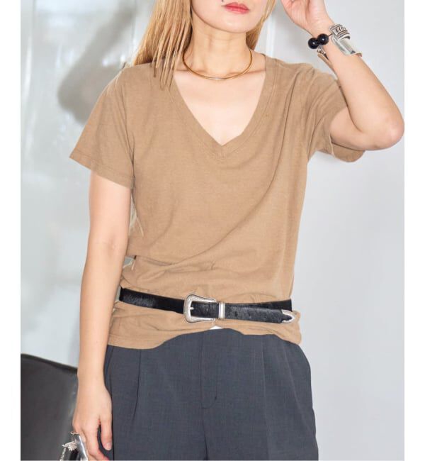  「《予約》JUNGMAVEN PAIGE V-NECK：Tシャツ」|Tシャツ・カットソー|ブラウン B
