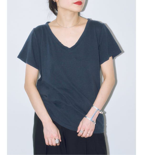  「《予約》JUNGMAVEN PAIGE V-NECK：Tシャツ」|Tシャツ・カットソー|ネイビー