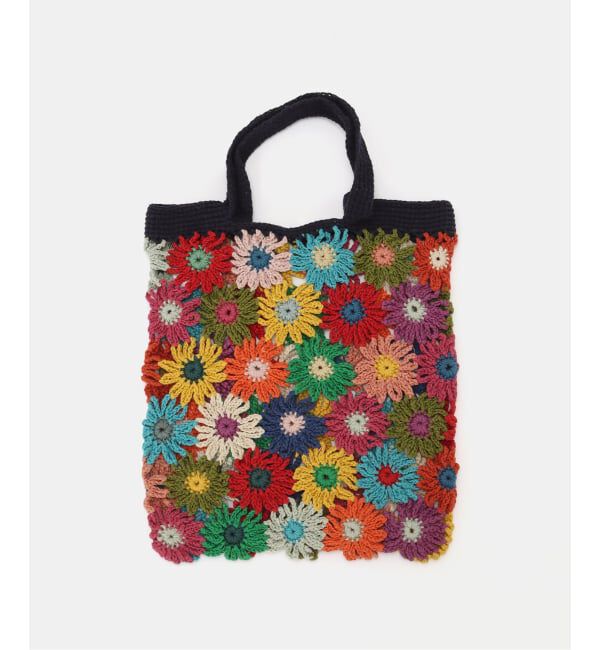 JOINT WORKS「MacMahon Knitting Mills / マクマホンニッティングミルズ Flower Chain Tote Bag」|トートバッグ|ネイビー