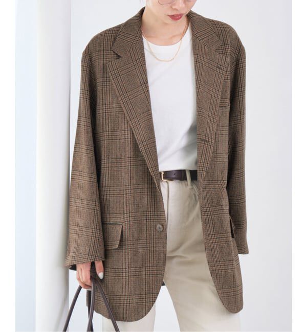 IENA「COUTURE D&rsquo;ADAM/クチュールドアダム BIG JK グレンチェック」|テーラードジャケット|