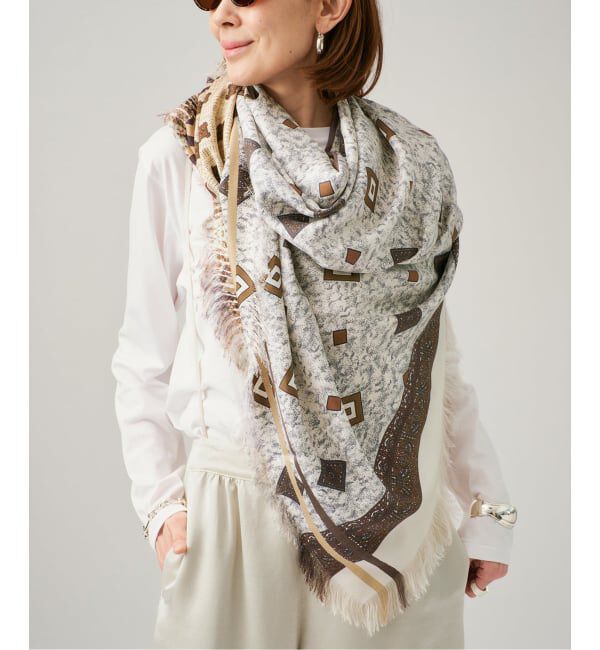 VERMEIL par iena「PIERRE LOUIS MASCIA ピエール ルイマーシャScarf 135x194cm 517317/101」|バンダナ・スカーフ|
