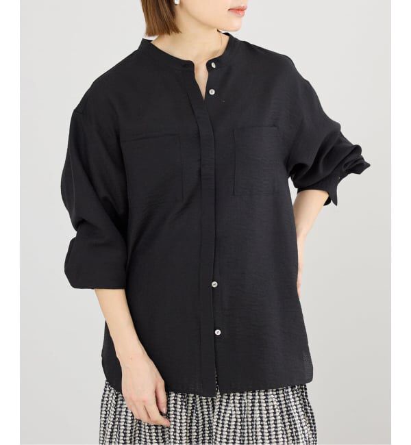 IENA「ジャガードバンドカラーブラウス」|シャツ・ブラウス|