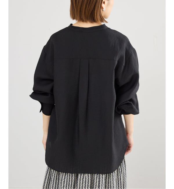 IENA「ジャガードバンドカラーブラウス」|シャツ・ブラウス|