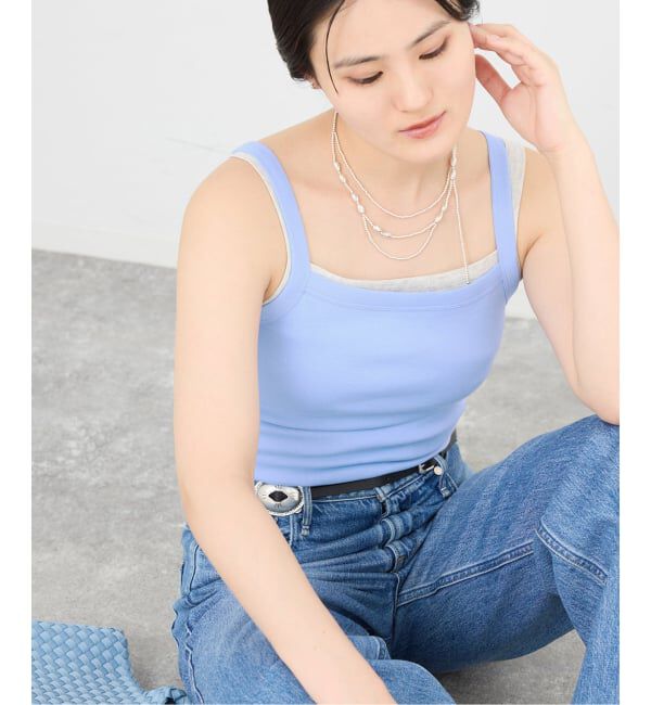 IENA「《予約》FLORE FLORE/フローレフローレ MAYCAMI キャミソール」|キャミソール|ブルー