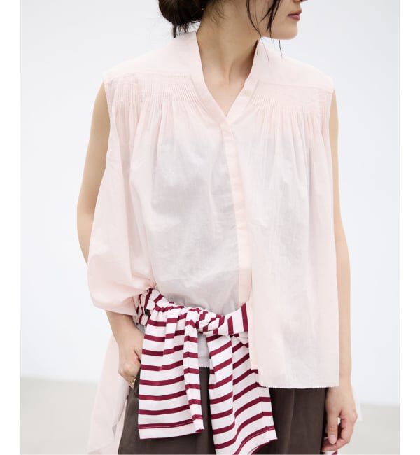 IENA「《予約》AAYUSHI/アユーシ 別注ピンタックボイルブラウス SGN070151」|シャツ・ブラウス|ピンク