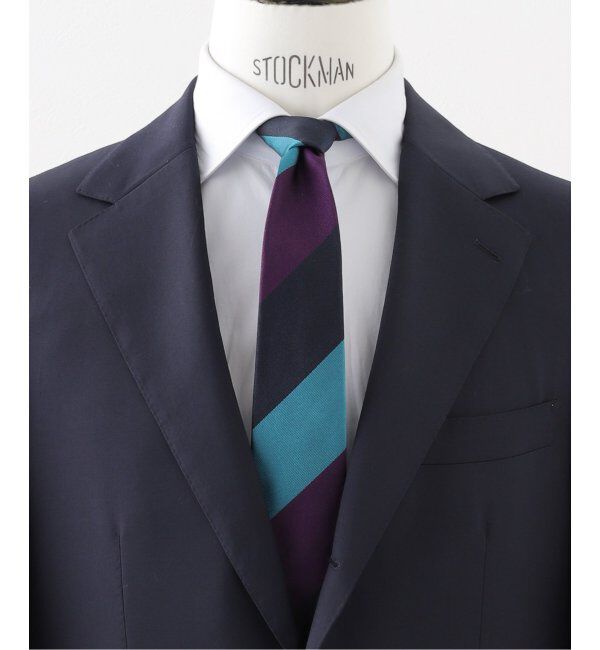 EDIFICE「AX レジメンタルストライプ ナロータイ BIANCHI」|ネクタイ・蝶ネクタイ|パープルベース