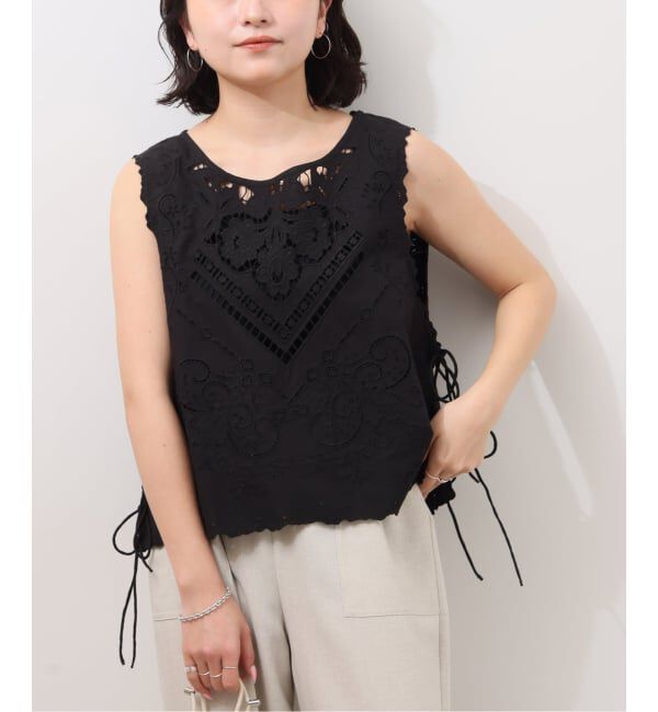 JOURNAL STANDARD relume「スクエアエンブロイダリーベスト」|ベスト・ジレ|ブラック