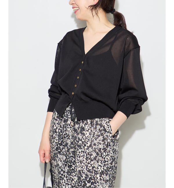 journal standard L'essage「フォルムニットVネックカーディガン」|カーディガン|ブラック