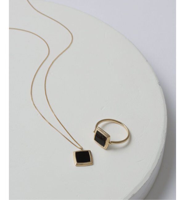 Lilas by Spick&Span「《WEB限定》スライスオニキススクエアリング K10」|リング|