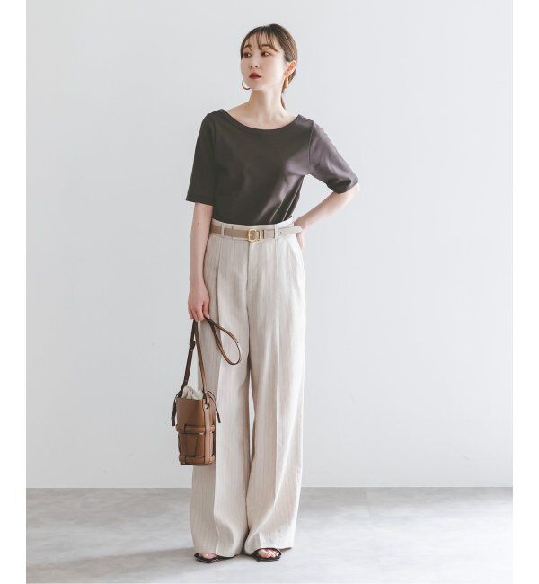 NOBLE「《追加》スビンコットンソフトスクエアーネックTシャツ 2」|Tシャツ・カットソー|