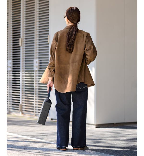 FRAMeWORK「THRIFTY LOOK 別注 SUEDESHIRTブルゾン」|ライダースジャケット|