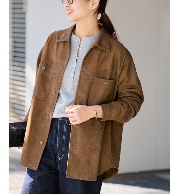 FRAMeWORK「THRIFTY LOOK 別注 SUEDESHIRTブルゾン」|ライダースジャケット|