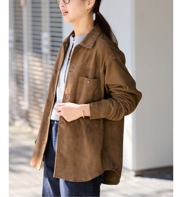 FRAMeWORK「THRIFTY LOOK 別注 SUEDESHIRTブルゾン」|ライダースジャケット|