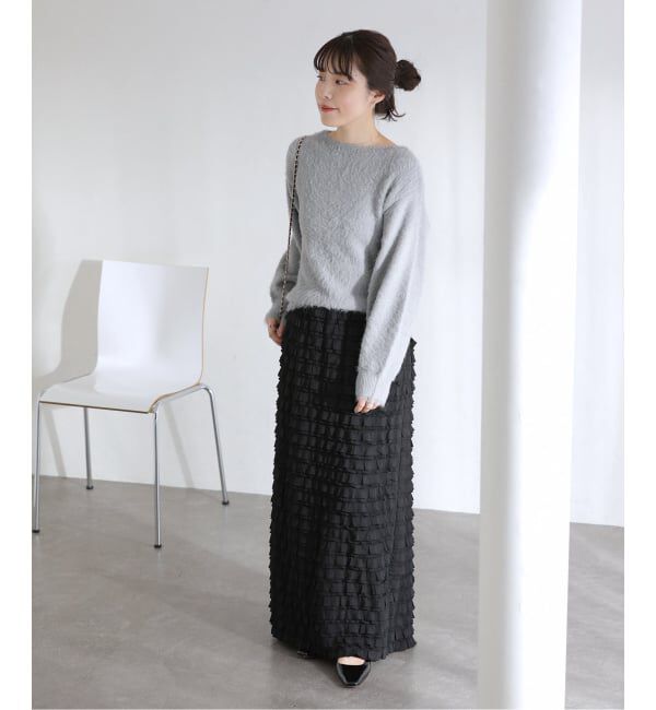  「《WEB限定》【洗える】ファーバックパール長袖プルオーバー」|ニット・セーター|