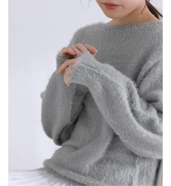  「《WEB限定》【洗える】ファーバックパール長袖プルオーバー」|ニット・セーター|