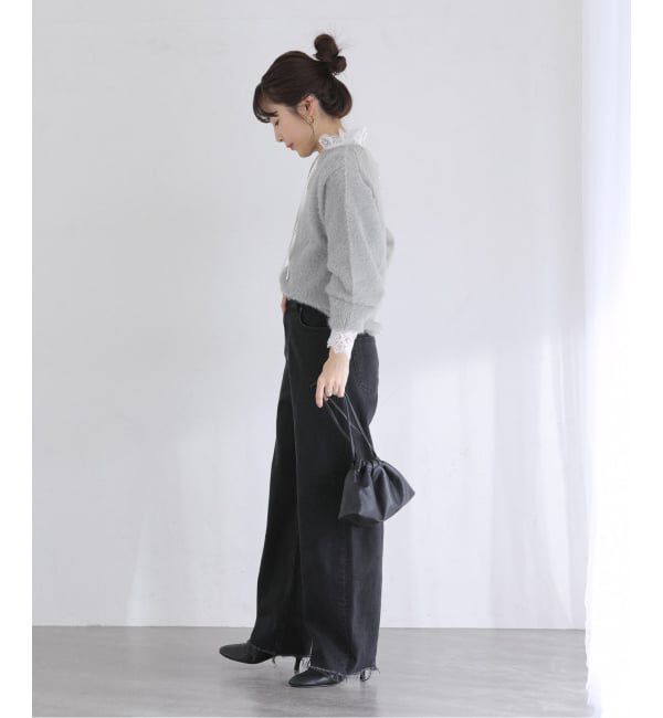  「《WEB限定》【洗える】ファーバックパール長袖プルオーバー」|ニット・セーター|