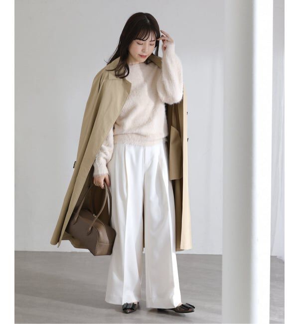  「《WEB限定》【洗える】ファーバックパール長袖プルオーバー」|ニット・セーター|