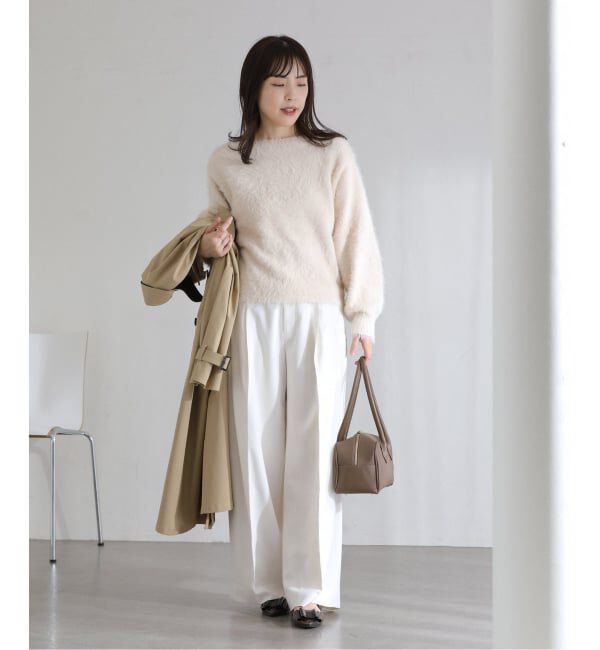  「《WEB限定》【洗える】ファーバックパール長袖プルオーバー」|ニット・セーター|