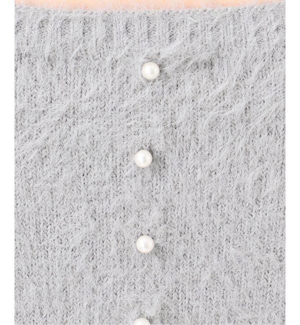 「《WEB限定》【洗える】ファーバックパール長袖プルオーバー」|ニット・セーター|