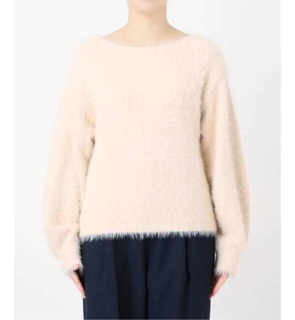  「《WEB限定》【洗える】ファーバックパール長袖プルオーバー」|ニット・セーター|