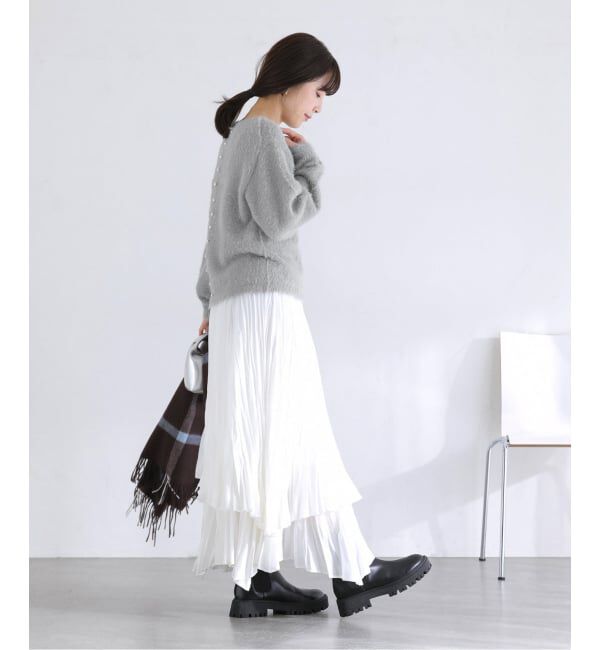  「《WEB限定》【洗える】ファーバックパール長袖プルオーバー」|ニット・セーター|