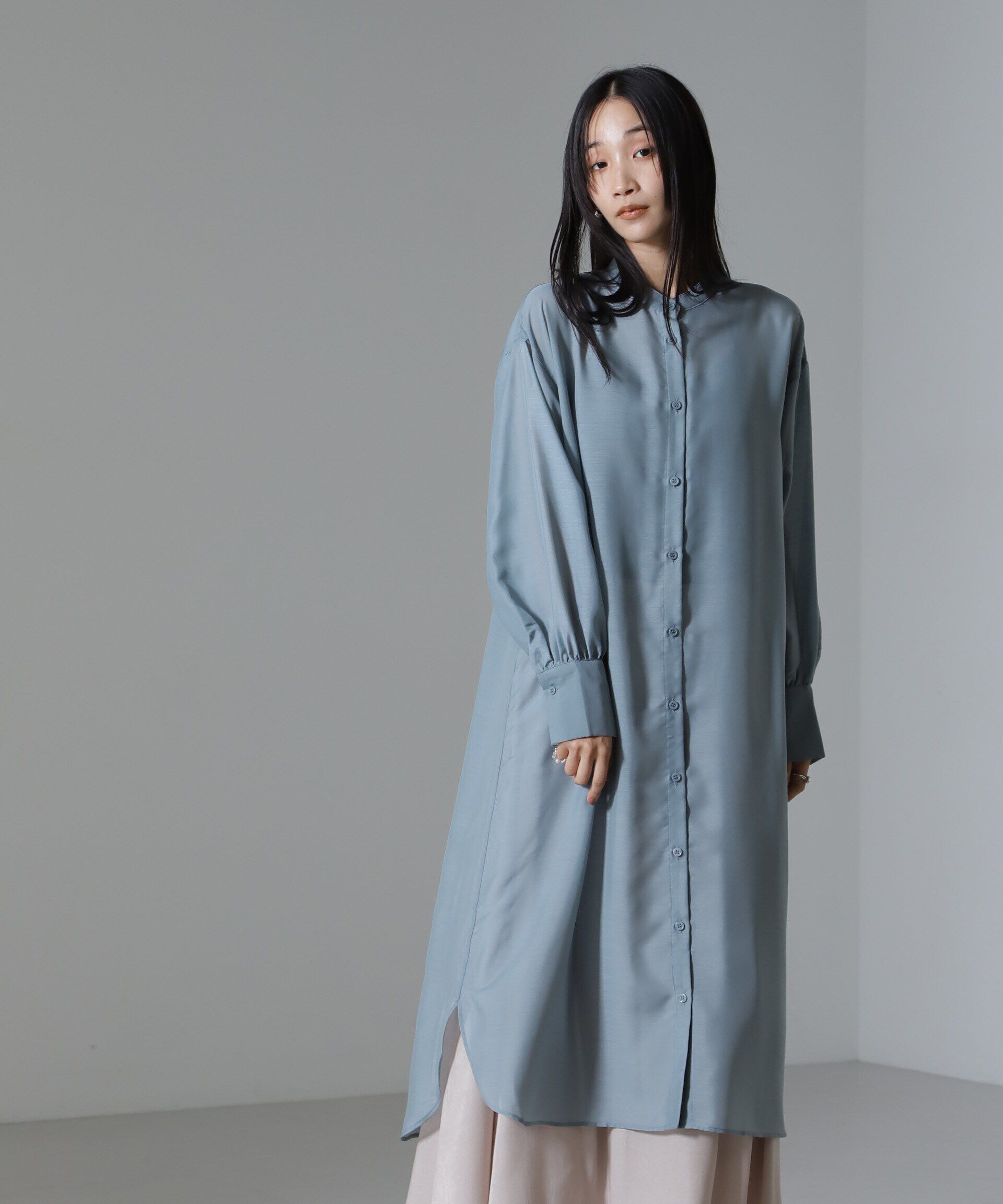 nano･universe「シアーマキシシャツワンピース」|ワンピース|