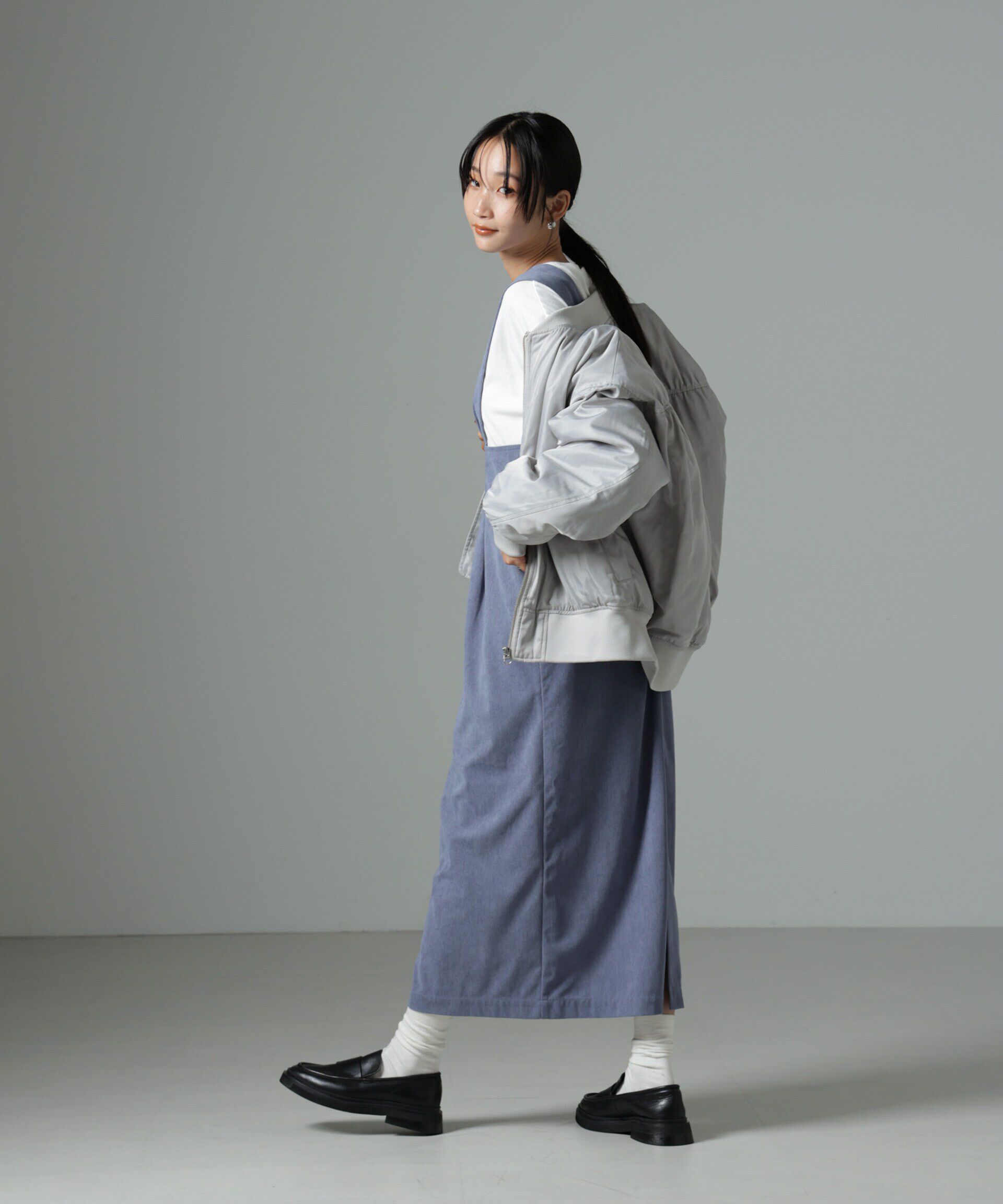 nano･universe「マイクロコールナロージャンパースカート(セットアップ可)」|ワンピース|