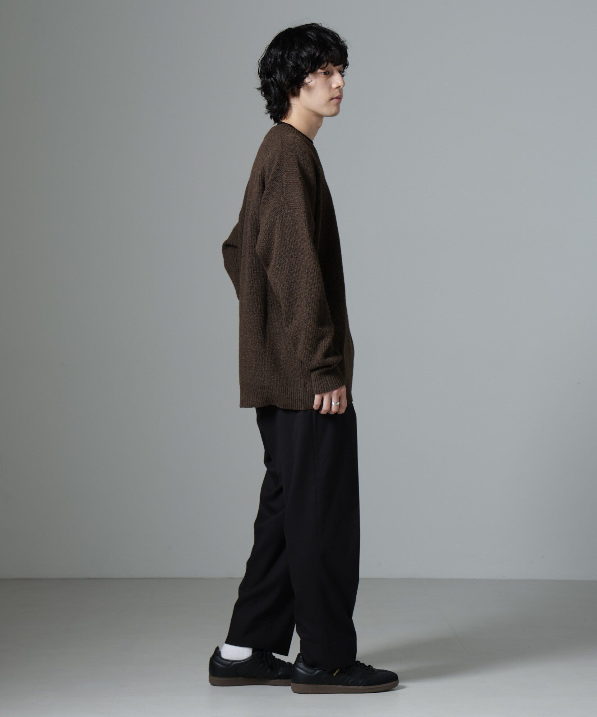 nano･universe「微起毛ワイドテーパードパンツ」|チノ|