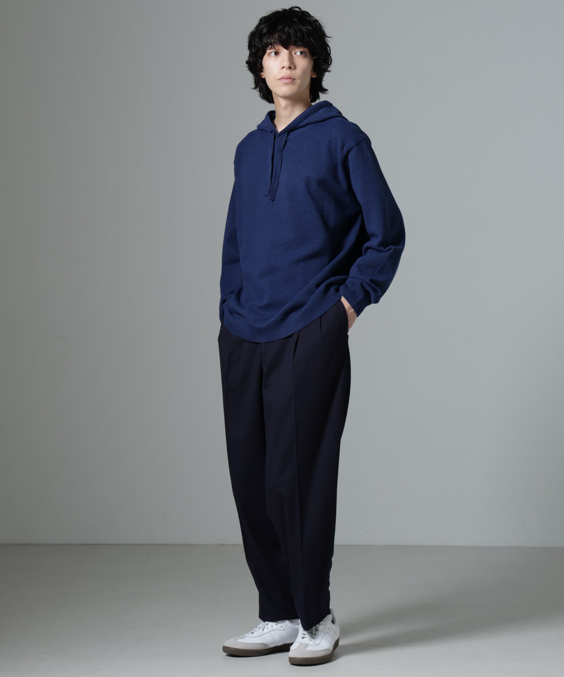 nano･universe「微起毛ワイドテーパードパンツ」|チノ|