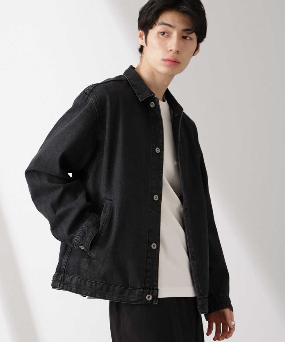 nano･universe「デニムブルゾン」|ブルゾン・スタジャン|ブラック