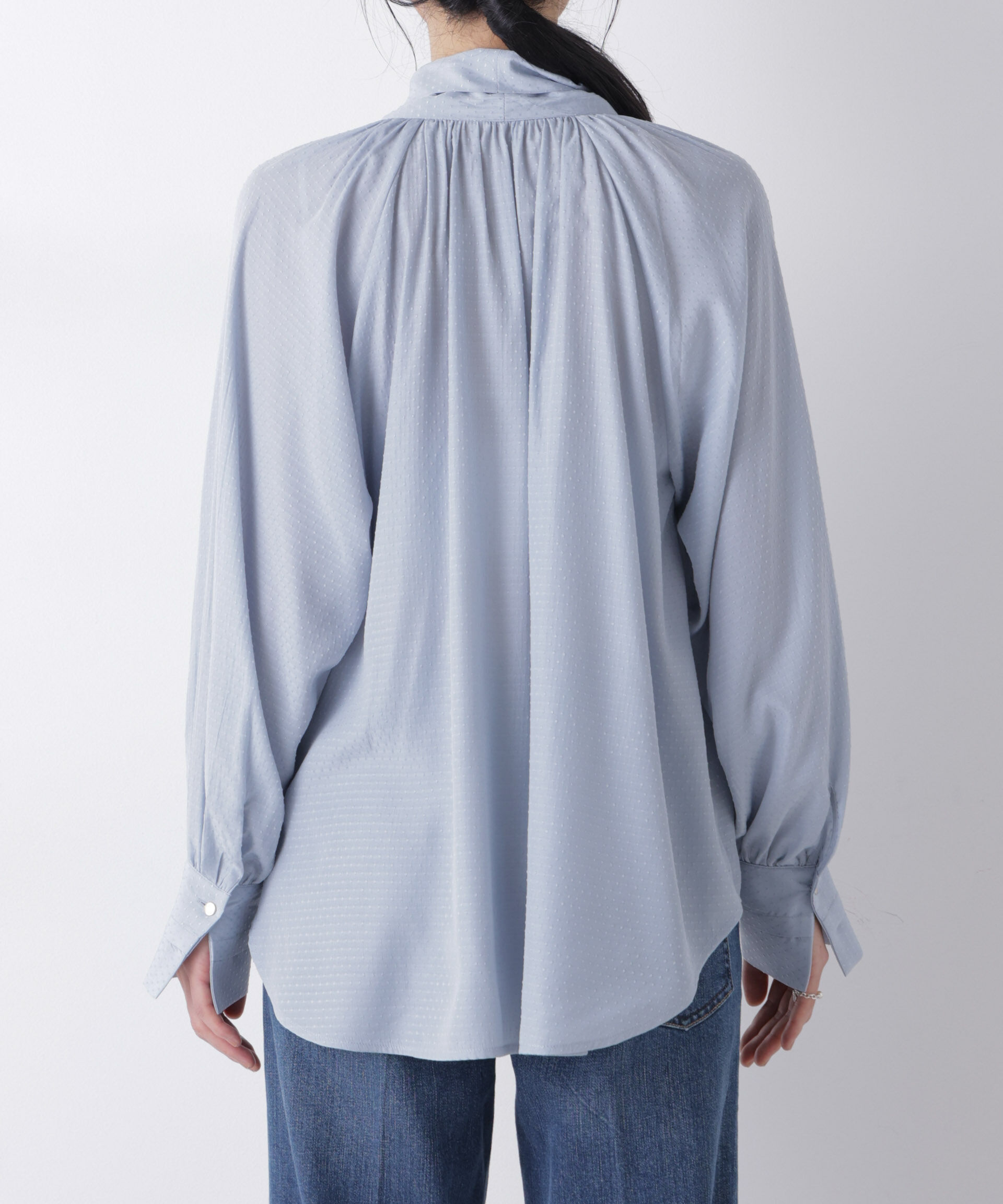 nano･universe「ドビードットリボンタイブラウス」|シャツ・ブラウス|