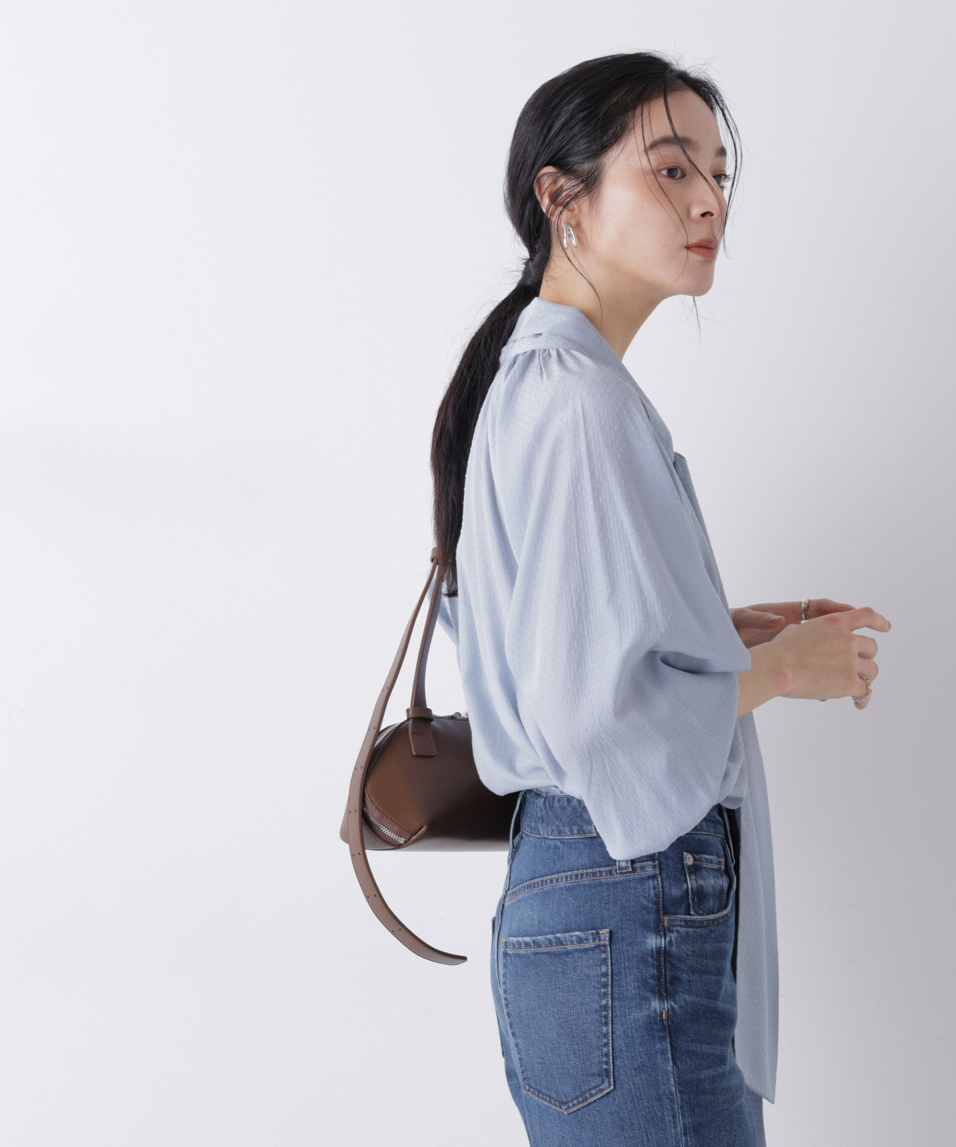 nano･universe「ドビードットリボンタイブラウス」|シャツ・ブラウス|